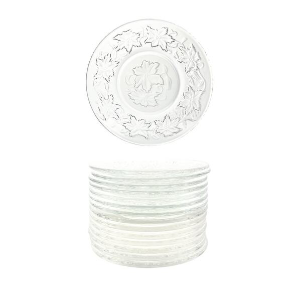 Princess House “Fantasia” Set of 14 Glass Bread Plates 6” - Picture 1 of 3